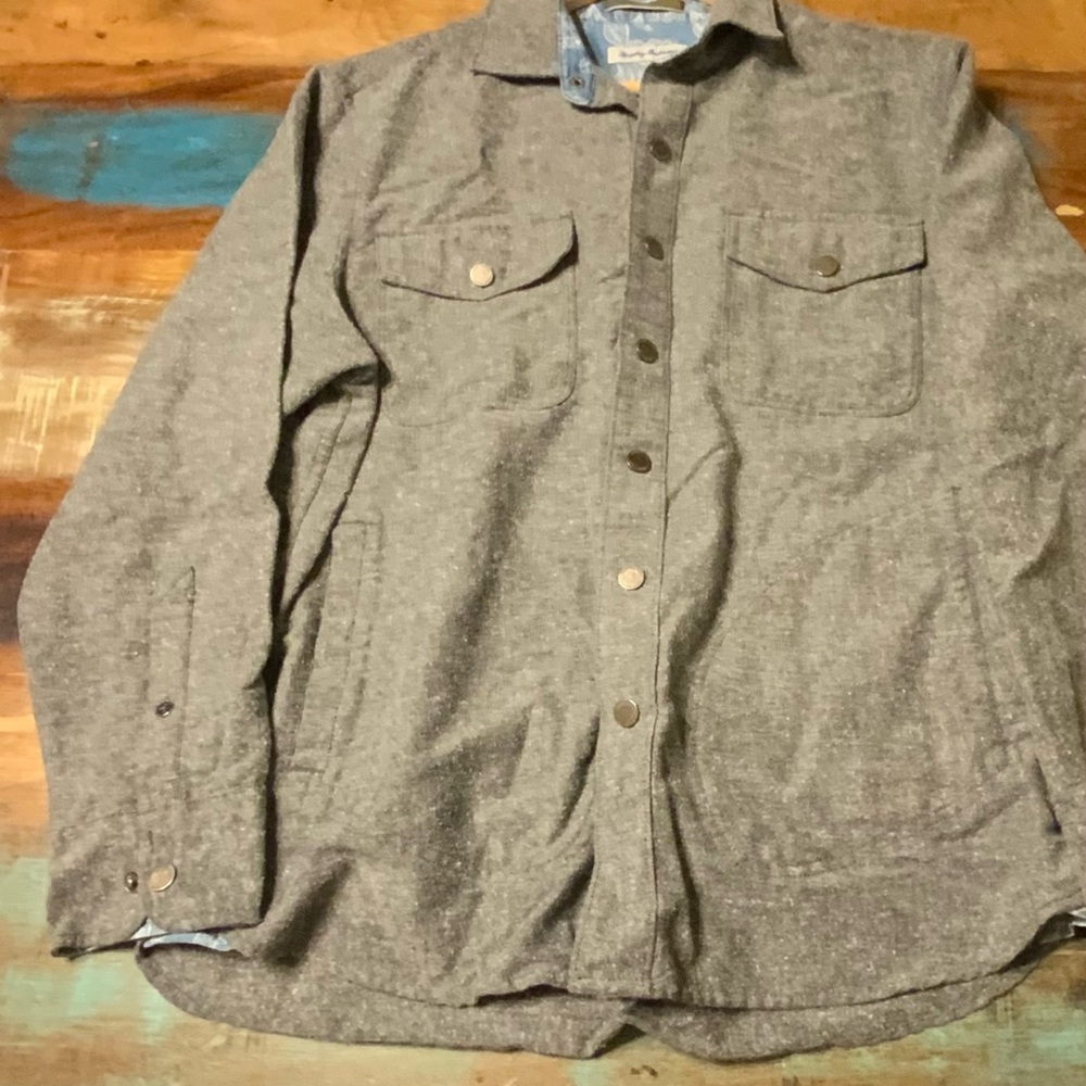 🌸🌸Tommy Bahama Gray Button-Up Shirt Jacket